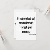 1コリント15:33 KJV聖書の詩フラットグリーティング カード (正面/裏面インサイチュ)