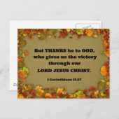 1コリント15:57しかし感謝してい神に行きなさい。 ポストカード (正面/裏面)
