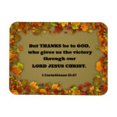 1コリント15:57しかし感謝してい神に行きなさい。 マグネット (横)