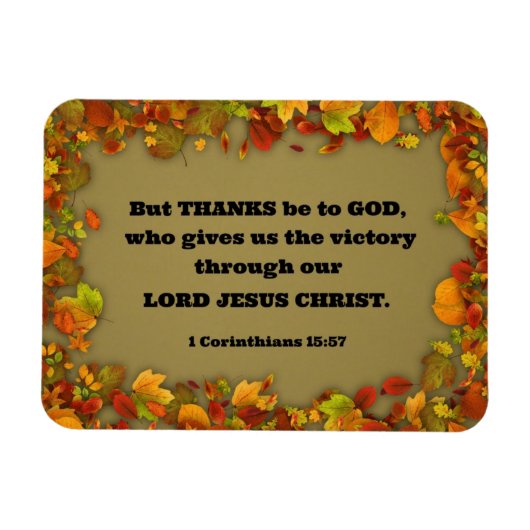 1コリント15:57しかし感謝してい神に行きなさい。 マグネット (横)
