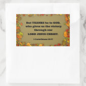 1コリント15:57しかし感謝してい神に行きなさい。 長方形シール (バッグ)