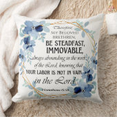 1コリント15:58節感動的フローラ クッション (ブランケット)