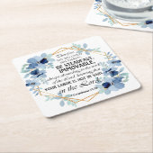 1コリント15:58節感動的フローラ スクエアペーパーコースター (アングル)