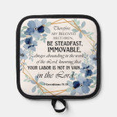 1コリント15:58節感動的フローラ 鍋敷き (正面)