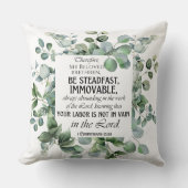 1コリント15:58 感動的聖句 クッション (正面)