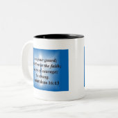 1コリント16:13 ツートーンマグカップ (正面左)