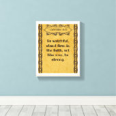 1コリント16:13 |バイブルやる気を起こさせる引用文 キャンバスプリント (インサイチュ (ウッドフロア))