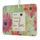 1コリント16 14すべて愛で行う カーエアーフレッシュナー (左)