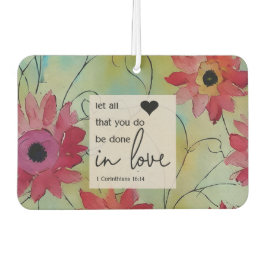 1コリント16 14すべて愛で行う カーエアーフレッシュナー