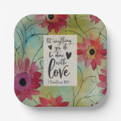 1コリント16 14すべて愛で行う ペーパープレート (正面)