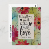 1コリント16 14愛の聖書聖句の全て ポストカード (正面/裏面)