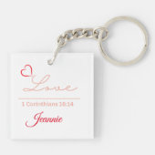 1コリント16: 14良い先生 パーソナライズされた キーホルダー (裏面)
