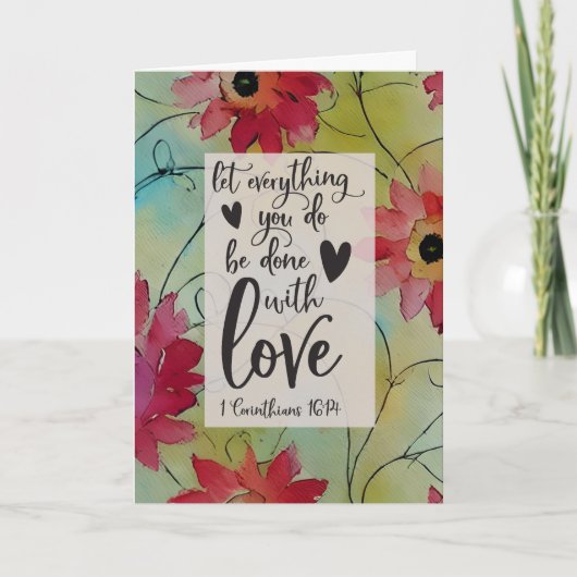 1コリント16:14 愛をもって すべてのことをせよ 聖書の名言 カード (正面)