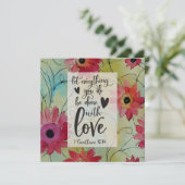 1コリント16:14 愛をもって すべてのことをせよ 聖書カード (スタンド正面)