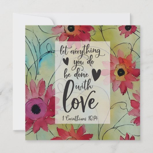 1コリント16:14 愛をもって すべてのことをせよ 聖書カード (正面)