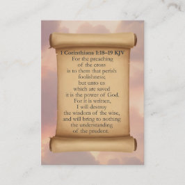 1コリント1:18-19 KJVカード – クロススプラウト 名刺