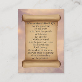 1コリント1:18-19 KJVカード – 厚い十字架 名刺