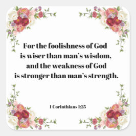1コリント1:23神の聖書の聖句の愚かさ スクエアシール