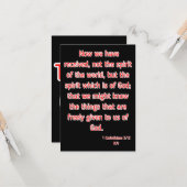 1コリント2:12聖書の聖句グリーティングカード カード (正面/裏面インサイチュ)