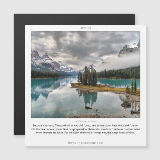 1コリント2:9-10マネースクリピックス磁気カード マグネット招待状 (正面/裏面)