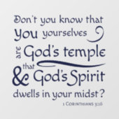 1コリント3:16あなたがたは神の宮である ウィンドウサイン (シート)