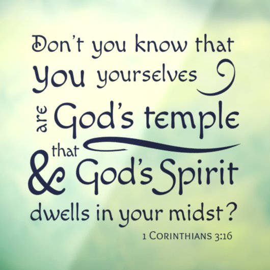1コリント3:16あなたがたは神の宮である ウィンドウサイン (シート3)