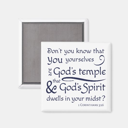 1コリント3:16あなたがたは神の宮である マグネット (正面/裏面)