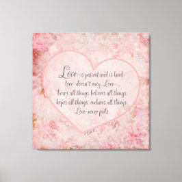 1コル13 – 愛は患者の愛は優しい キャンバスプリント