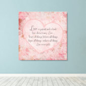 1コル13 – 愛は患者の愛は優しい キャンバスプリント (インサイチュ (ウッドフロア))