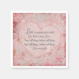 1コル13 – 愛は患者の愛は優しい スタンダードカクテルナプキン