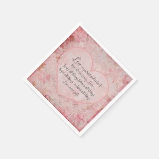1コル13 – 愛は患者の愛は優しい スタンダードカクテルナプキン (角)