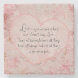 1コル13 – 愛は患者の愛は優しい ストーンコースター