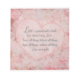 1コル13 – 愛は患者の愛は優しい ノートパッド