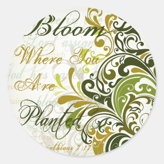 1コル7 17聖なる書物、 経典アート ラウンドシール (正面)