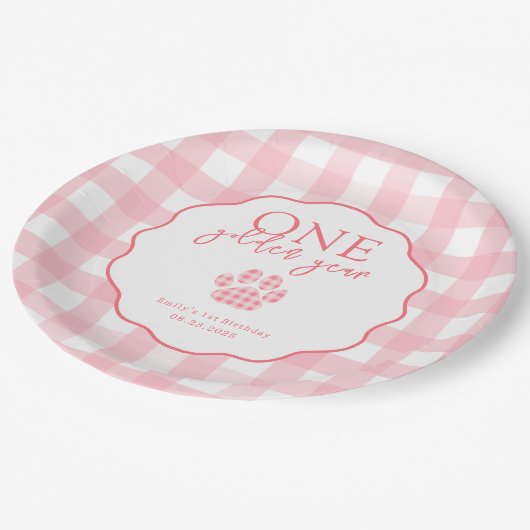 1ゴールデンイヤーポープリント最初の誕生日パーティー ペーパープレート (アングル)