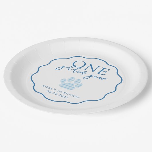 1ゴールデンイヤーポープリント最初の誕生日パーティー ペーパープレート (アングル)