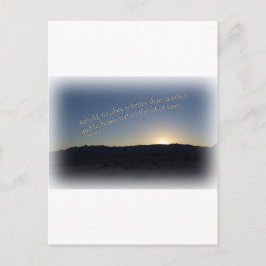1サミュエル15:22サンセットホワイト縁ど ポストカード