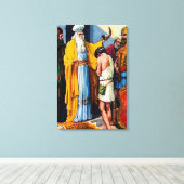 1サムエル16:1-13サムエル・アノインツ・ダビデを王のカンvとして キャンバスプリント (インサイチュ (ウッドフロア))