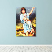 1サムエル17ダビデがライオンのキャンバスを殺す キャンバスプリント (インサイチュ (ウッドフロア))