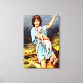 1サムエル17ダビデがライオンのキャンバスを殺す キャンバスプリント (正面)