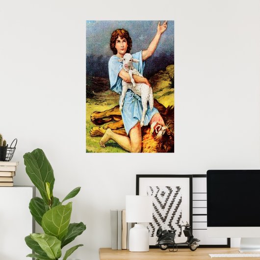 1サムエル17ダビデはライオンのポスターを殺す ポスター (ホームオフィス)