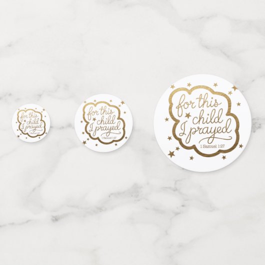 1サムエル1:27からの聖書の聖句 コンフェッティ (正面)