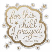 1サムエル1:27からの聖書の聖句 シール (正面)