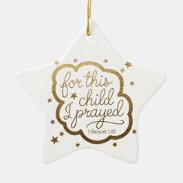 1サムエル1:27からの聖書の聖句 セラミックオーナメント