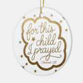 1サムエル1:27からの聖書の聖句 セラミックオーナメント (左)