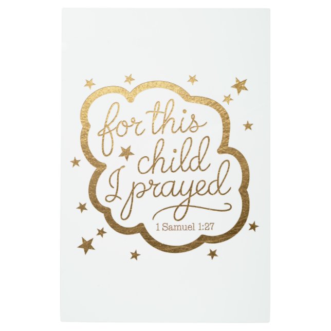 1サムエル1:27からの聖書の聖句 メタルプリント (正面)