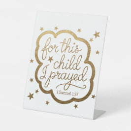 1サムエル1:27からの聖書の聖句 台座サイン