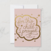 1サムエル1:27からの聖書の聖句 招待状 (正面)