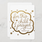 1サムエル1:27からの聖書の聖句 招待状 (正面/裏面)