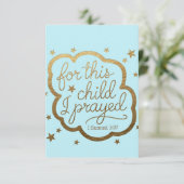 1サムエル1:27からの聖書の聖句 招待状 (スタンド正面)